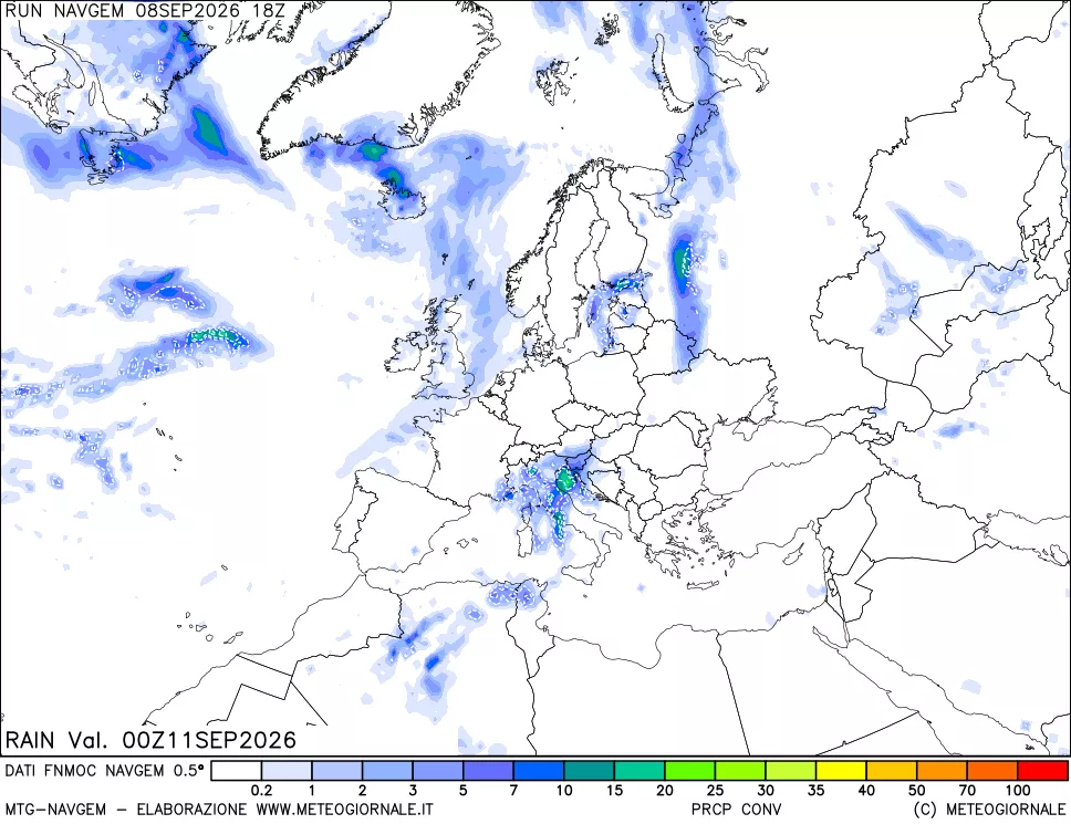 mappa Precipitazioni Totali