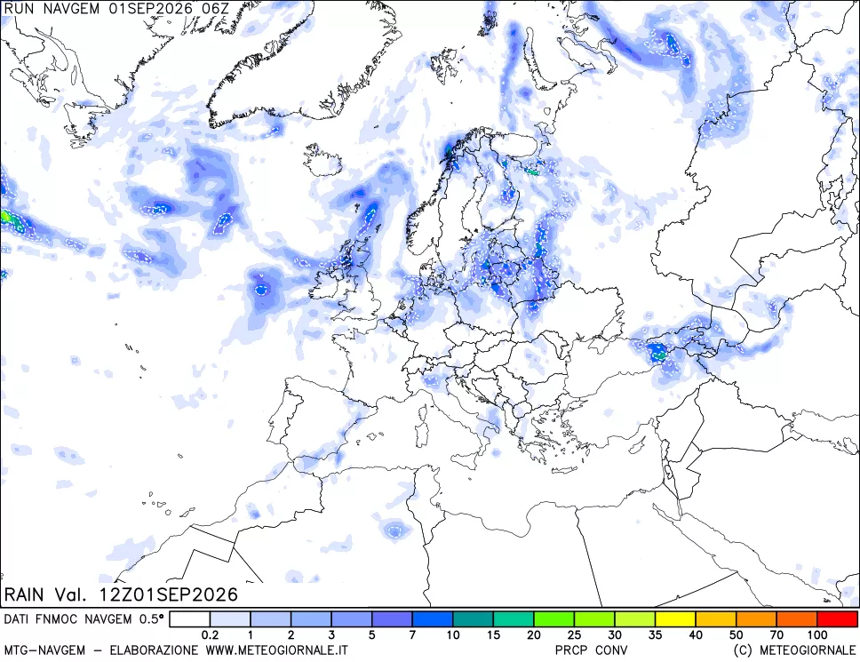 mappa Precipitazioni Totali