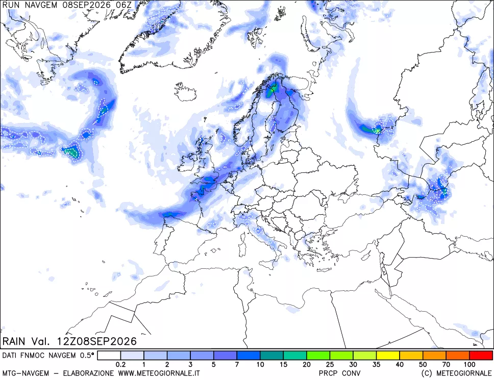 mappa Precipitazioni Totali