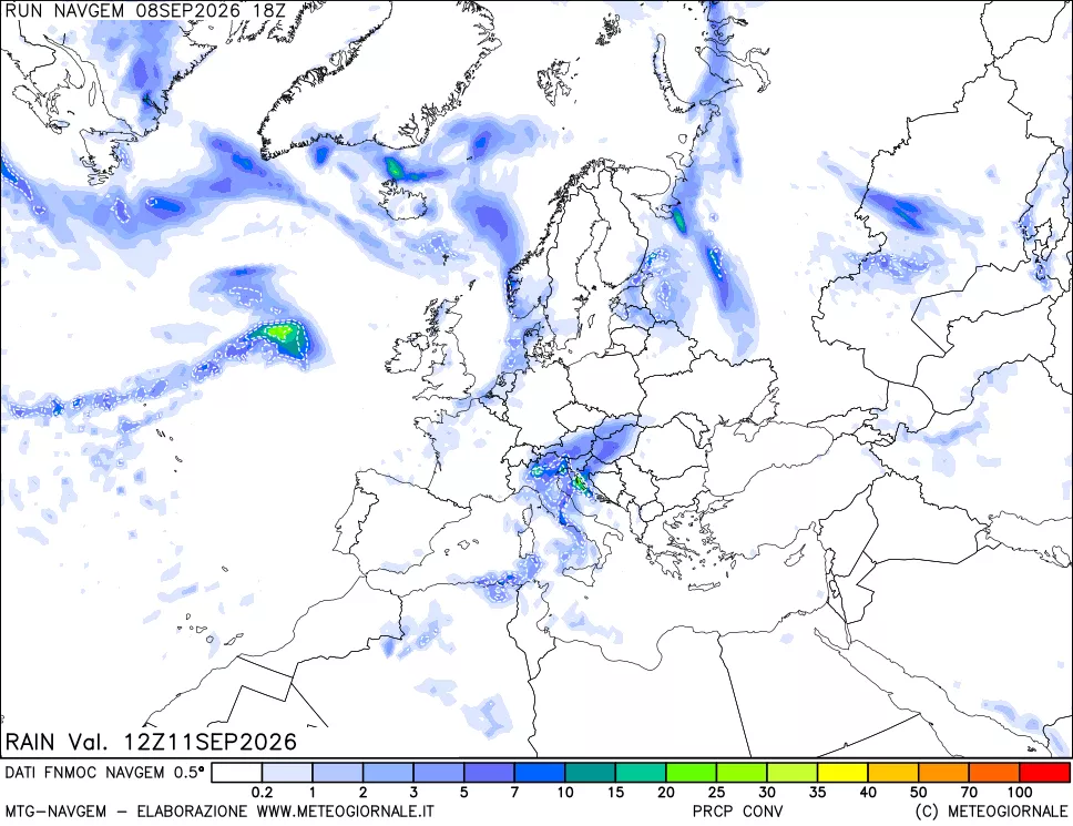 mappa Precipitazioni Totali