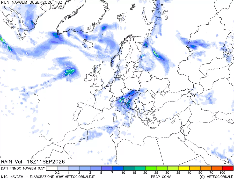 mappa Precipitazioni Totali