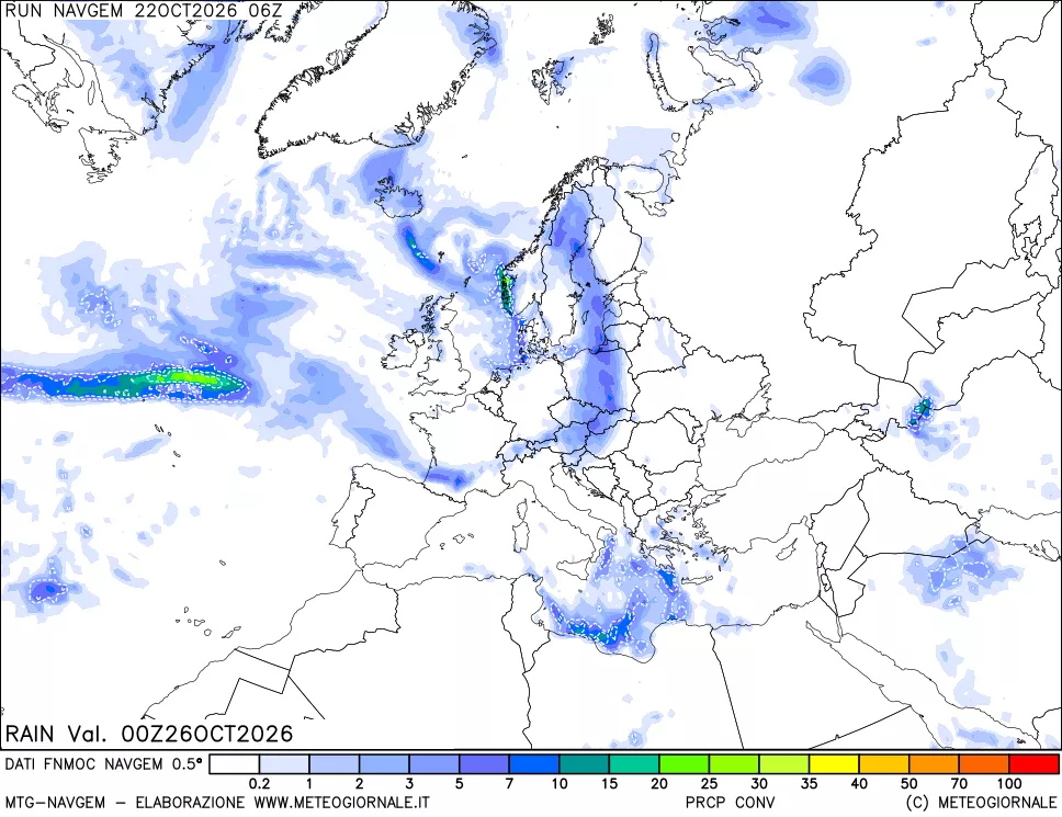 mappa Precipitazioni Totali