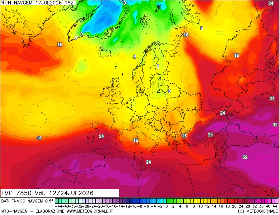 mappa Temperatura a 850 hPa