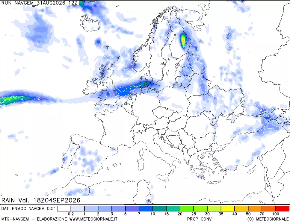 mappa Precipitazioni Totali