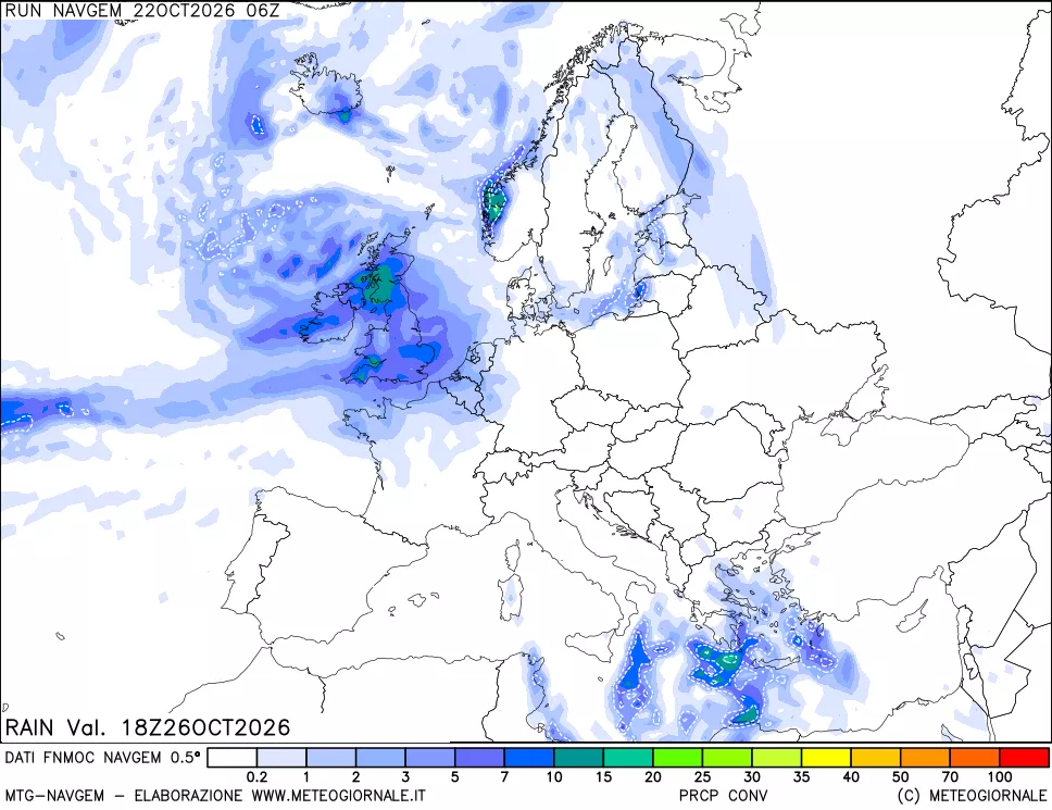 mappa Precipitazioni Totali