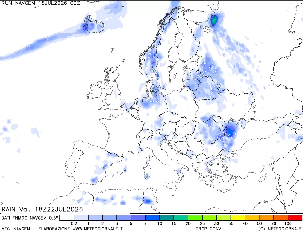 mappa Precipitazioni Totali