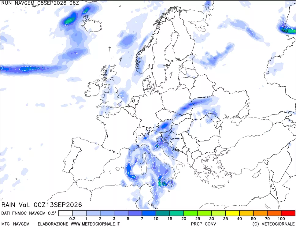 mappa Precipitazioni Totali