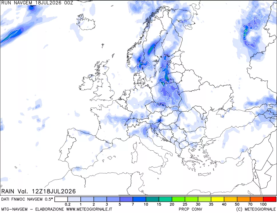 mappa Precipitazioni Totali