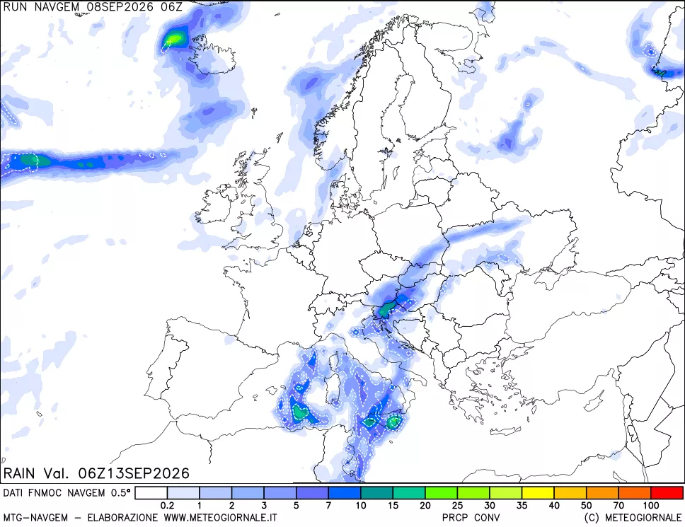 mappa Precipitazioni Totali
