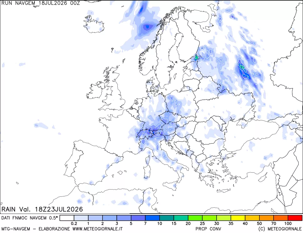 mappa Precipitazioni Totali