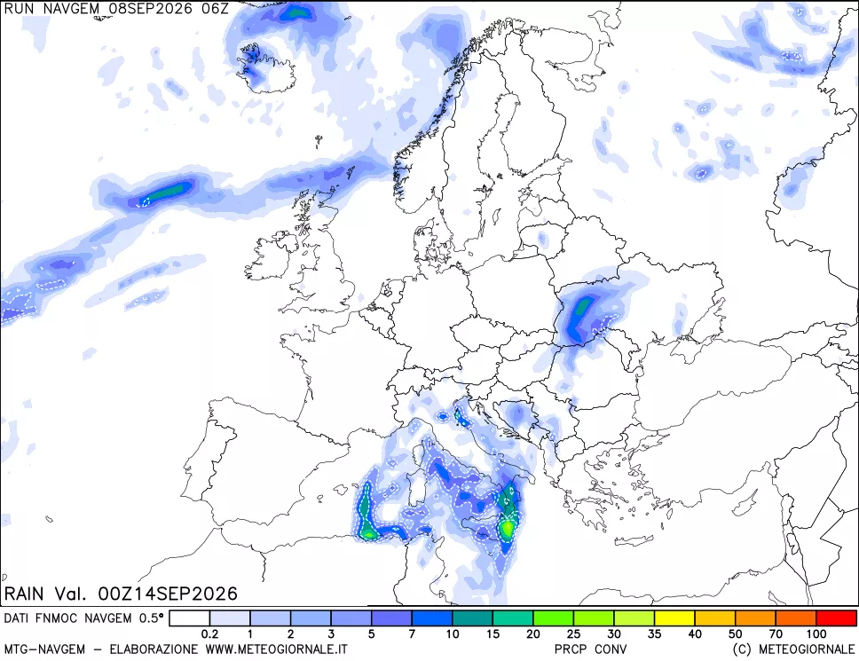 mappa Precipitazioni Totali