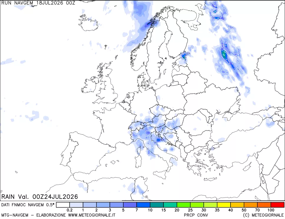 mappa Precipitazioni Totali