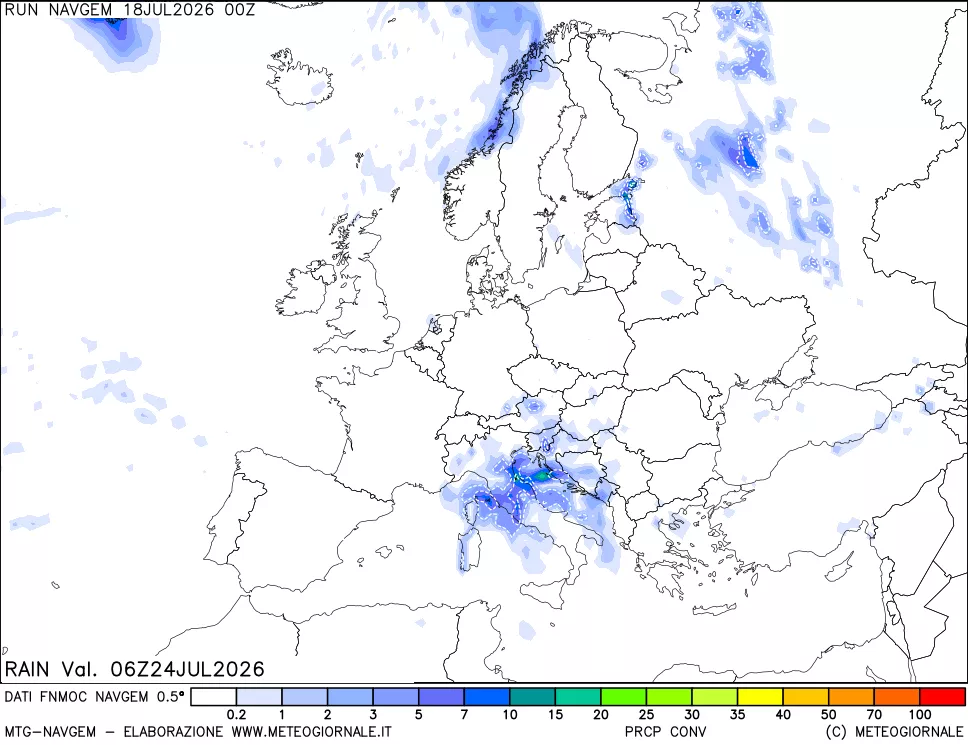 mappa Precipitazioni Totali