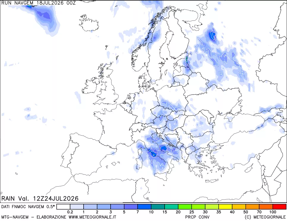 mappa Precipitazioni Totali