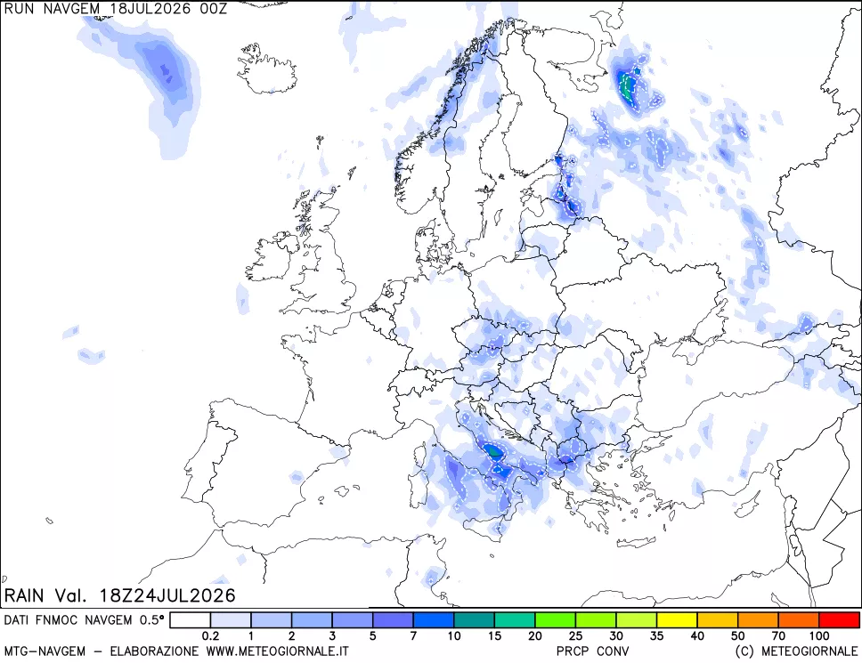 mappa Precipitazioni Totali