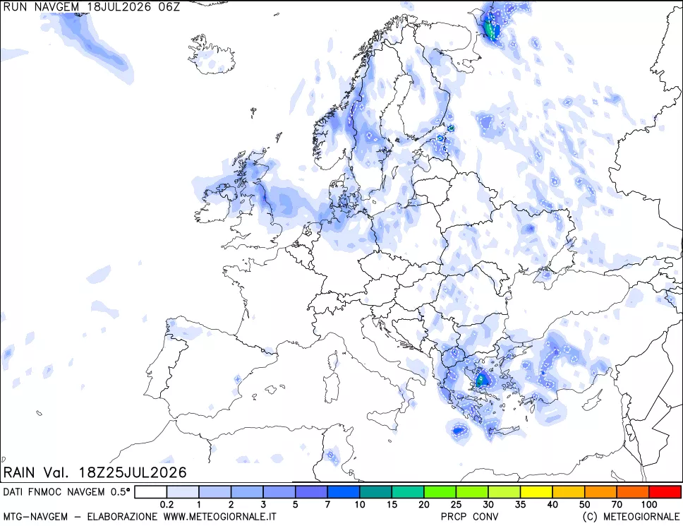 mappa Precipitazioni Totali