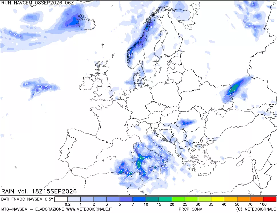 mappa Precipitazioni Totali