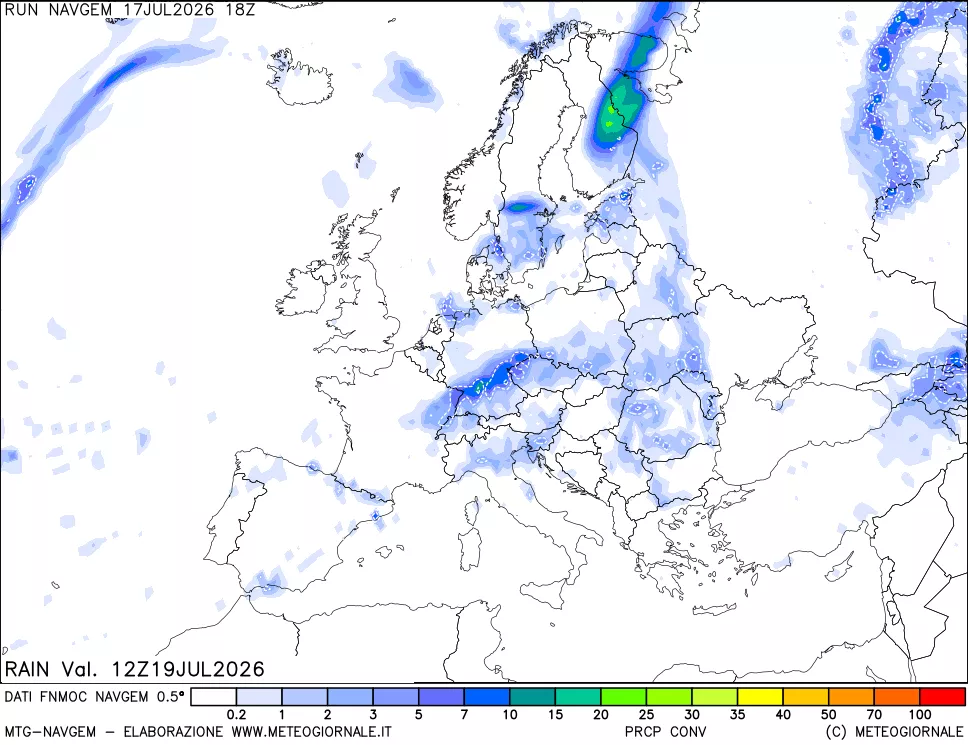 mappa Precipitazioni Totali