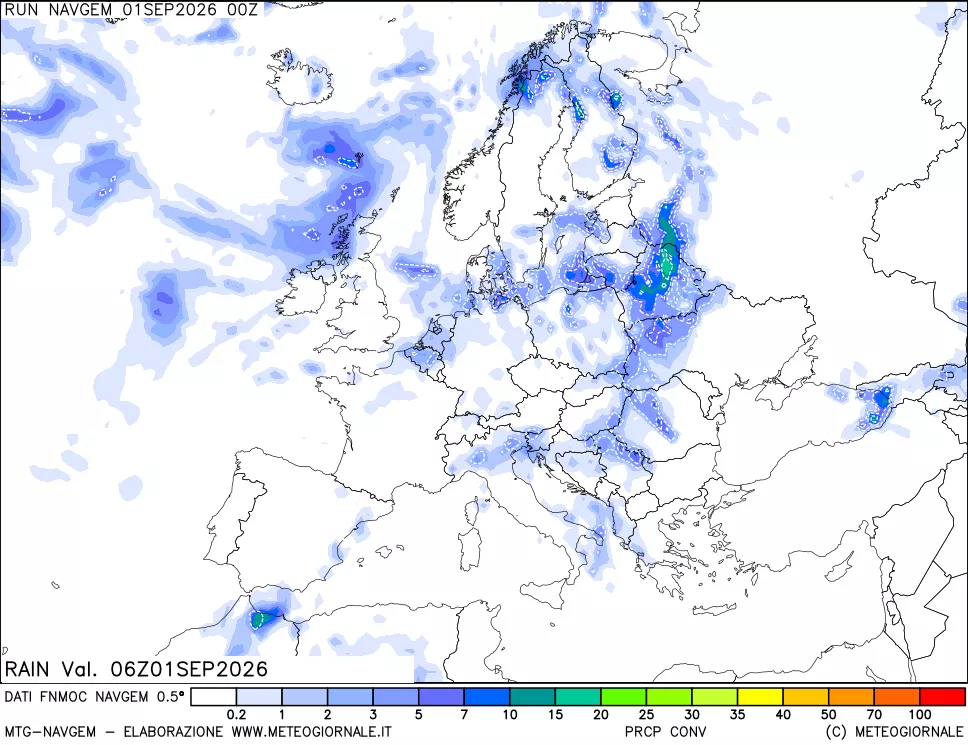 mappa Precipitazioni Totali