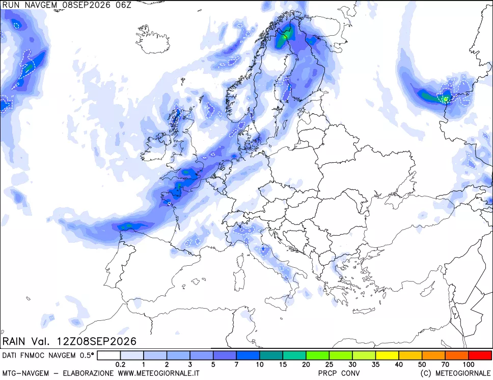 mappa Precipitazioni Totali