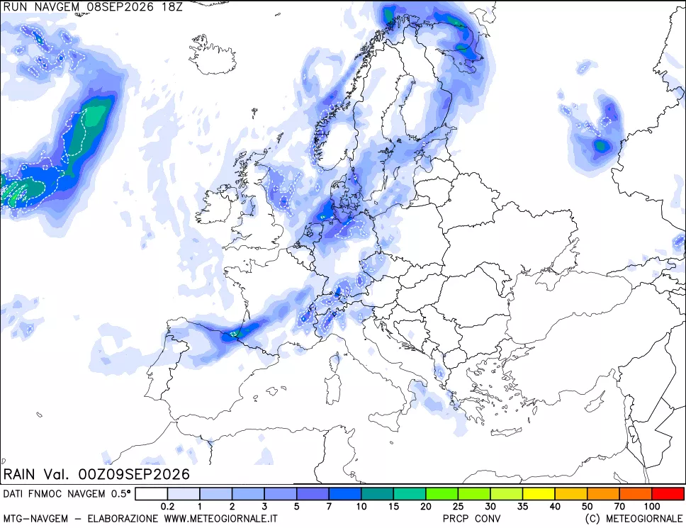 mappa Precipitazioni Totali