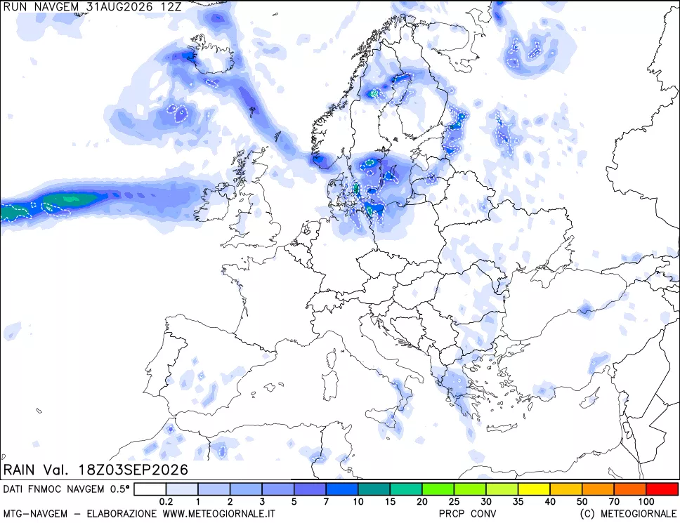mappa Precipitazioni Totali