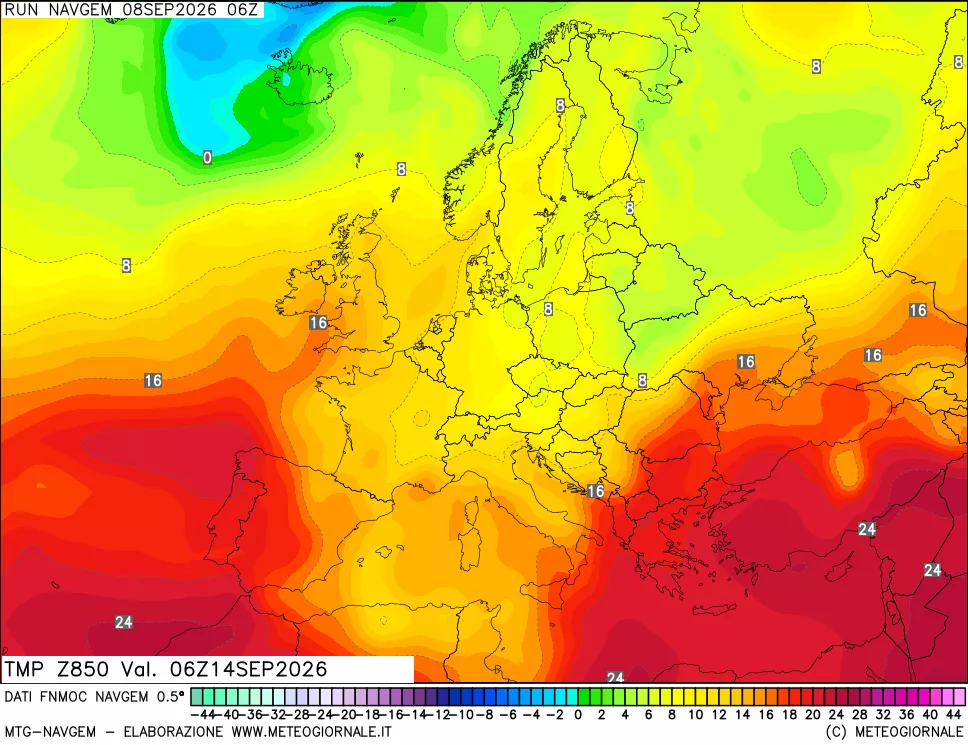 mappa Temperatura a 850 hPa