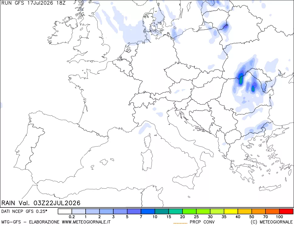 mappa Precipitazioni totali e convettive