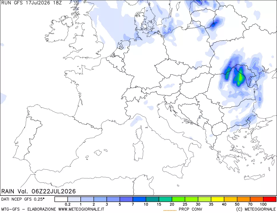 mappa Precipitazioni totali e convettive