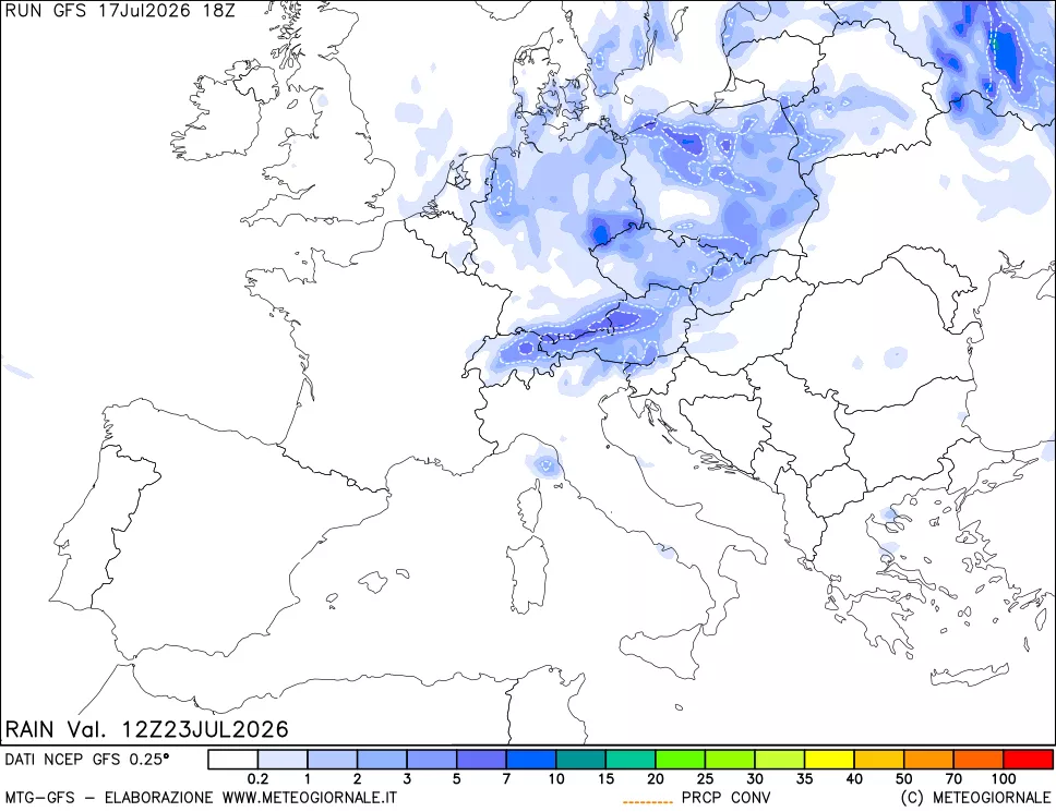 mappa Precipitazioni totali e convettive