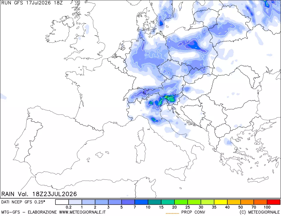 mappa Precipitazioni totali e convettive
