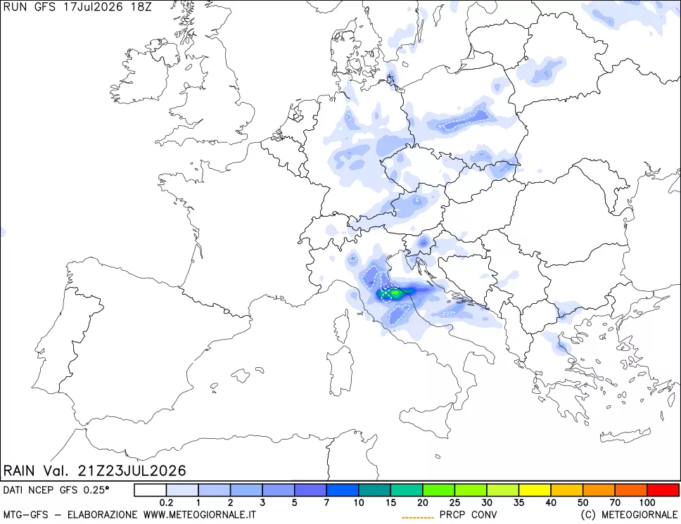 mappa Precipitazioni totali e convettive