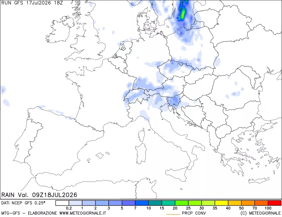 mappa Precipitazioni totali e convettive