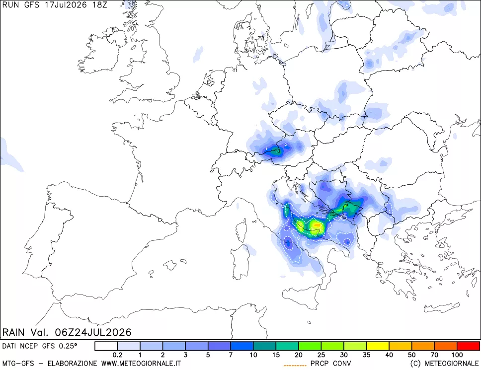 mappa Precipitazioni totali e convettive