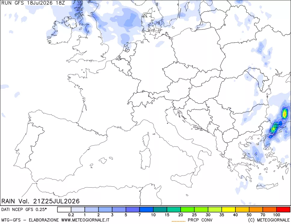 mappa Precipitazioni totali e convettive