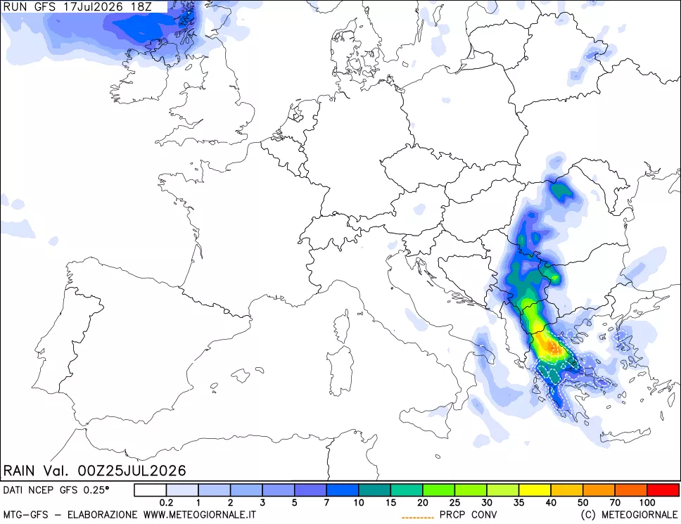 mappa Precipitazioni totali e convettive
