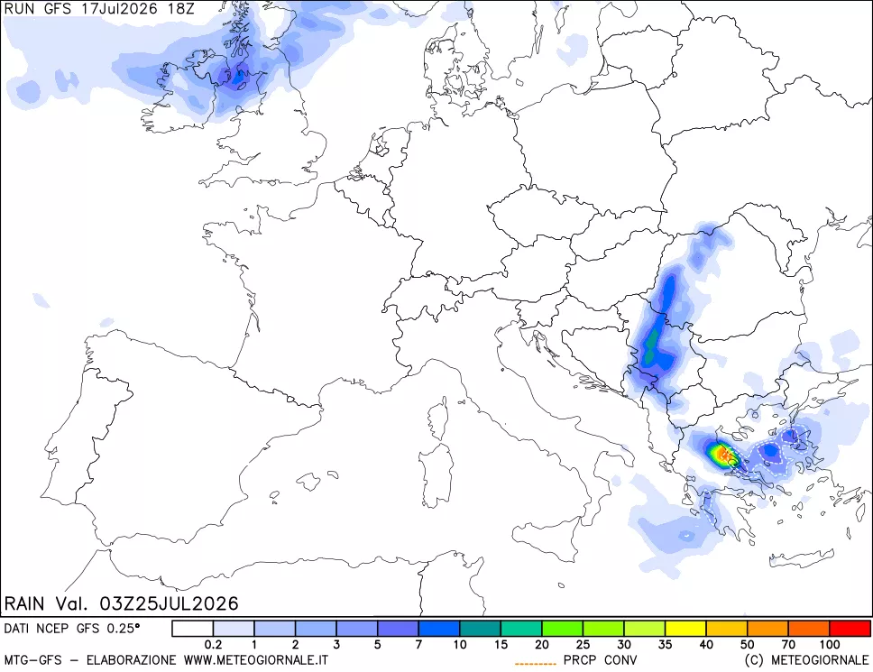 mappa Precipitazioni totali e convettive