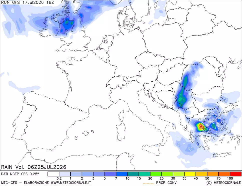 mappa Precipitazioni totali e convettive