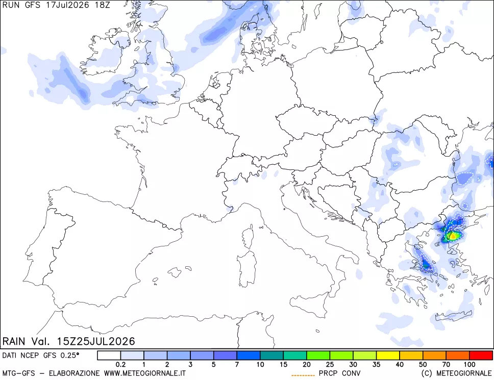 mappa Precipitazioni totali e convettive