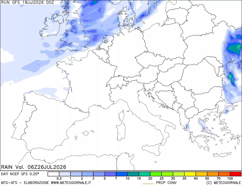 mappa Precipitazioni totali e convettive