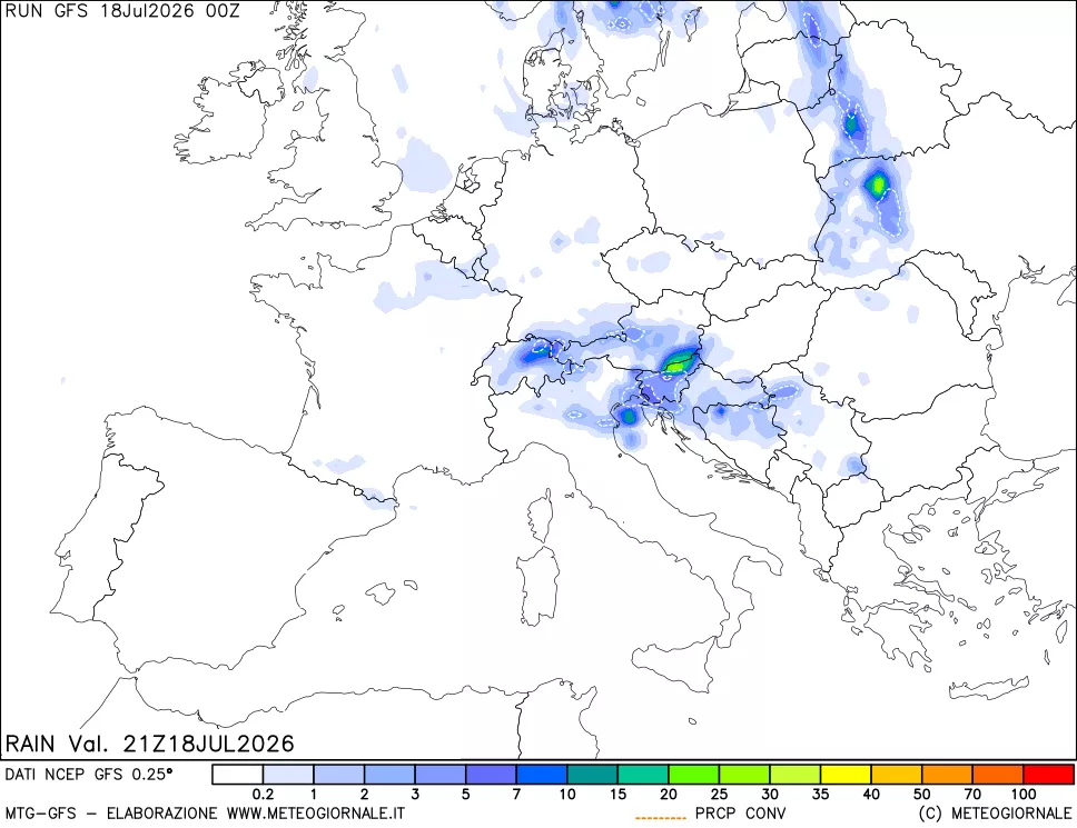 mappa Precipitazioni totali e convettive