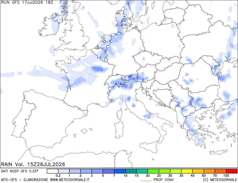 mappa Precipitazioni totali e convettive