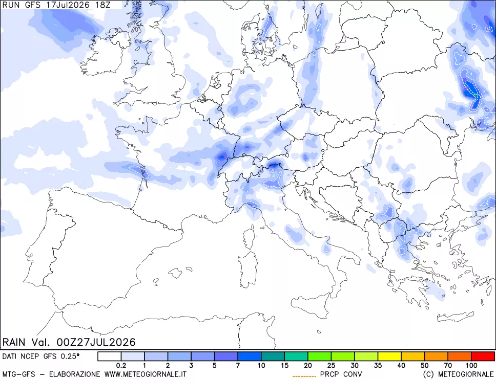 mappa Precipitazioni totali e convettive