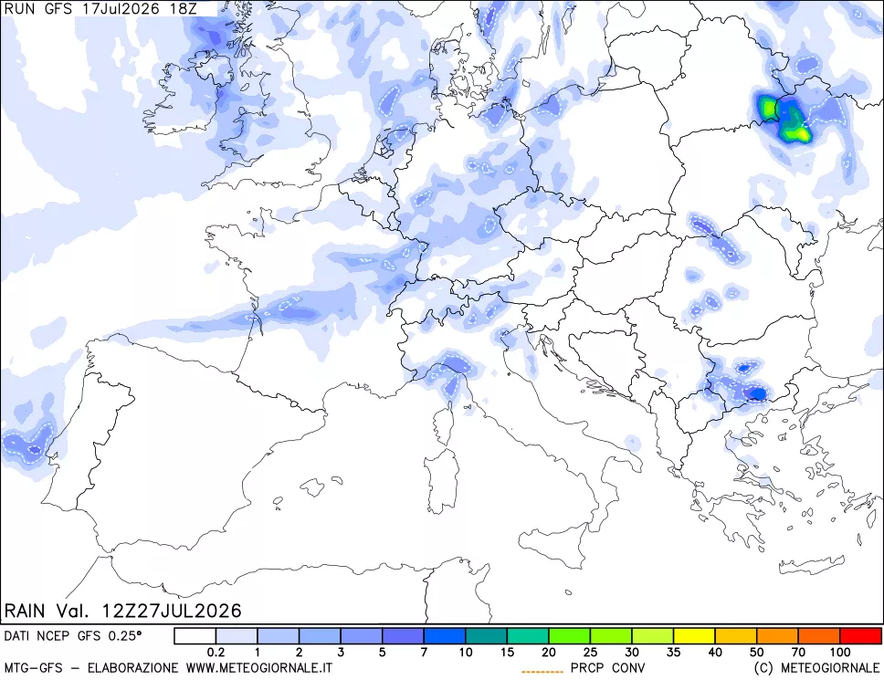 mappa Precipitazioni totali e convettive