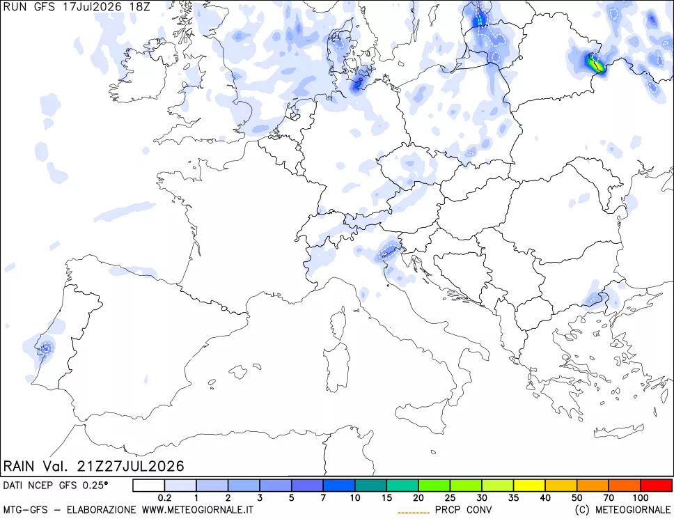 mappa Precipitazioni totali e convettive