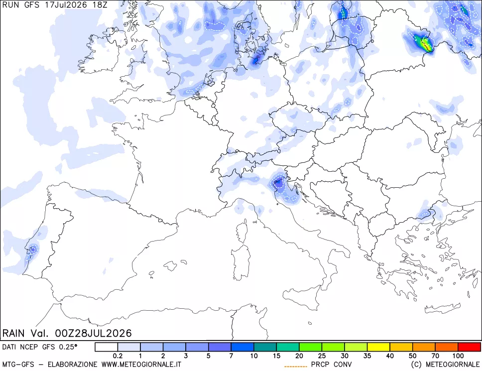 mappa Precipitazioni totali e convettive
