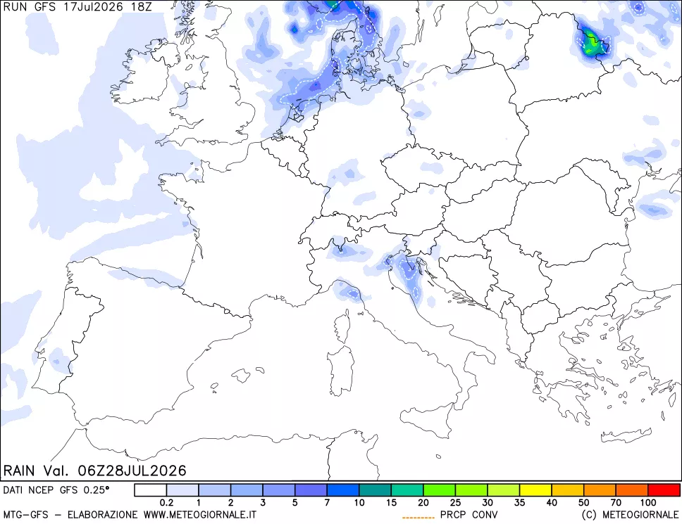 mappa Precipitazioni totali e convettive