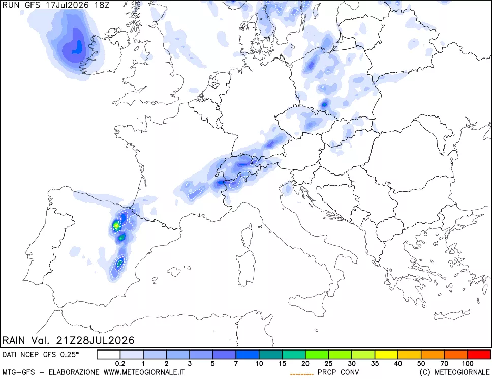 mappa Precipitazioni totali e convettive