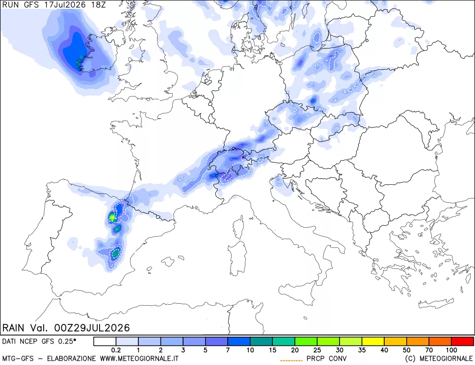 mappa Precipitazioni totali e convettive