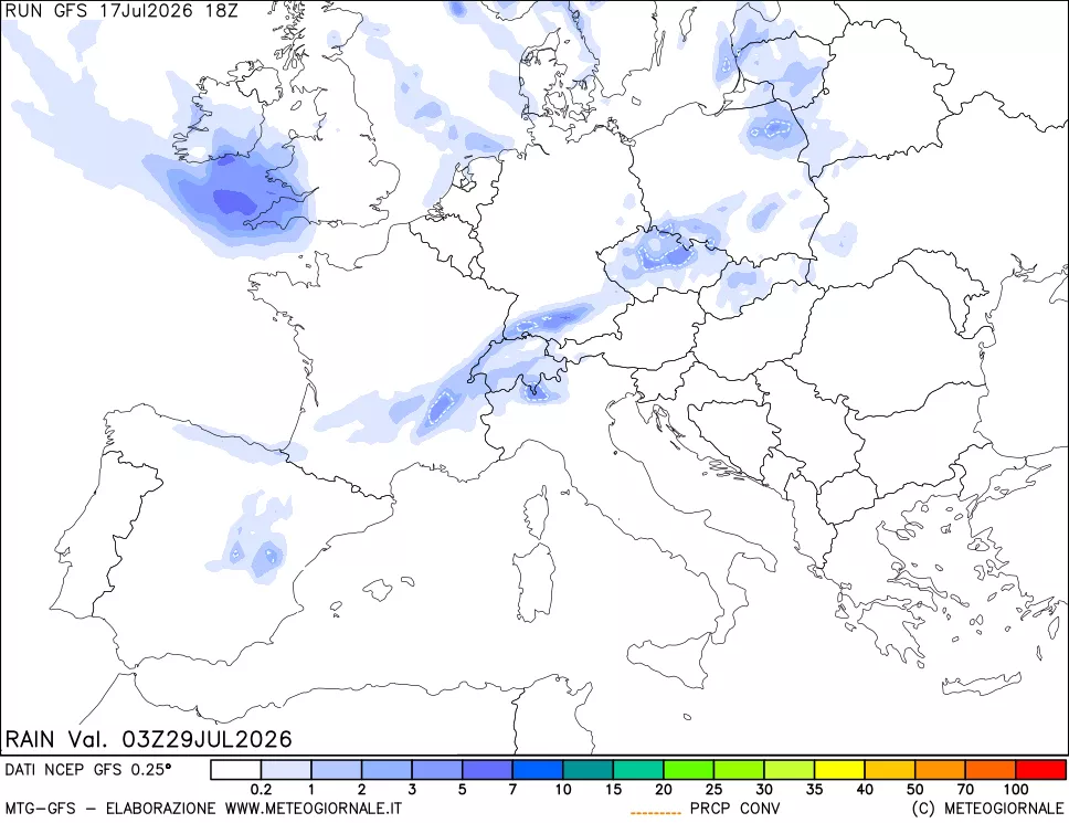 mappa Precipitazioni totali e convettive